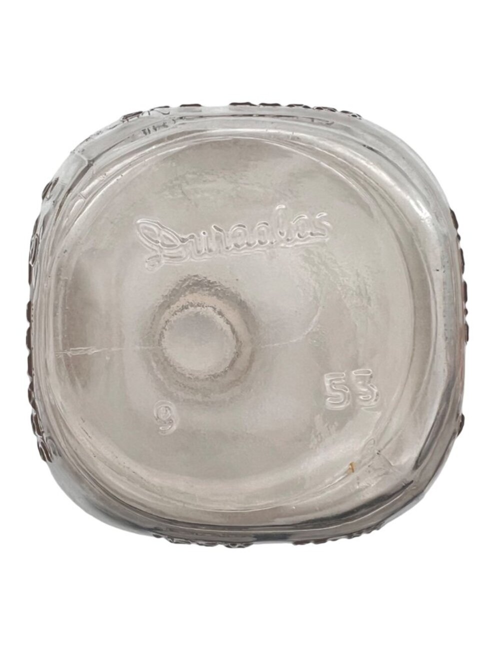 Vintage Clear Duraglas Glass Milk Bottle One Quart 32 oz. Embossed Details 9" - Picture 6 of 12